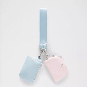 Lululemon Dual Pouch Wristlet- Foam Cloud/Pink Pearl/Silver